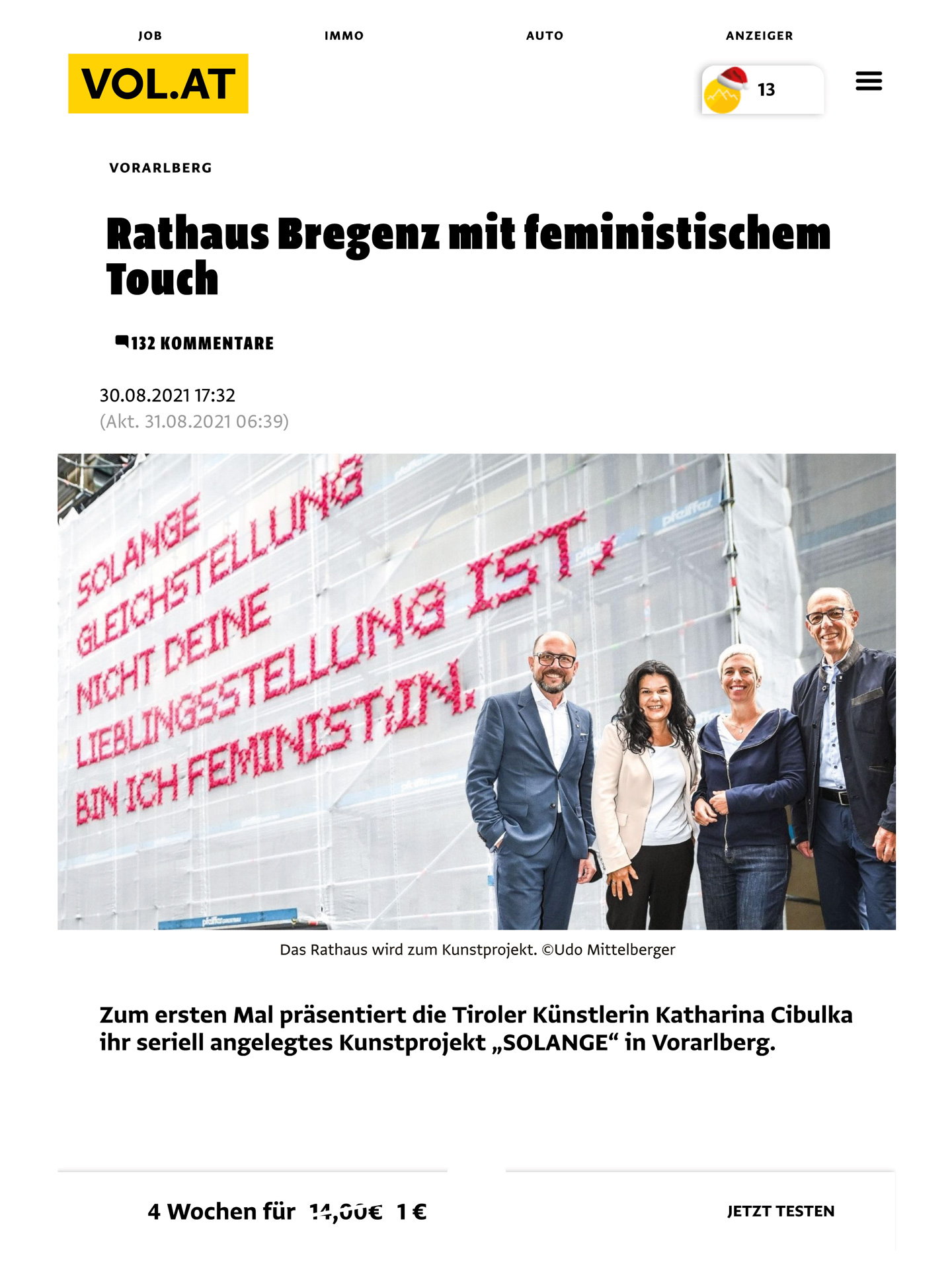 VOL.at – Rathaus Bregenz mit feministischem Touch – 09/12/21